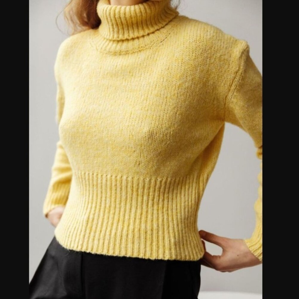 Paloma Wool Sofia Cowl Turtleneck Sweater in Pastel Yellow – NWOT RET: $179.00